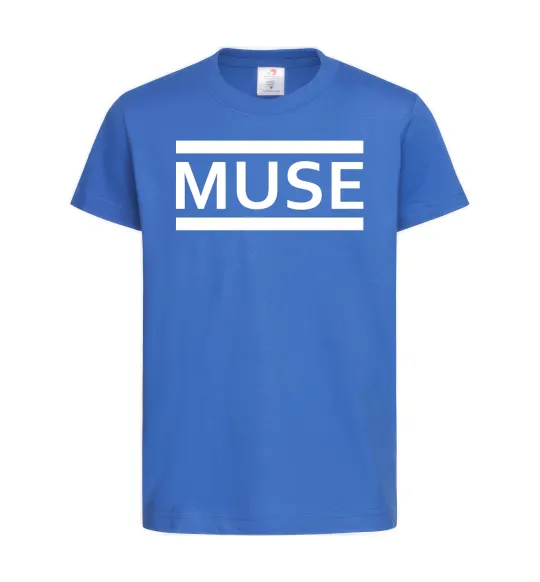 Детская футболка Muse logo white Ярко-синий фото