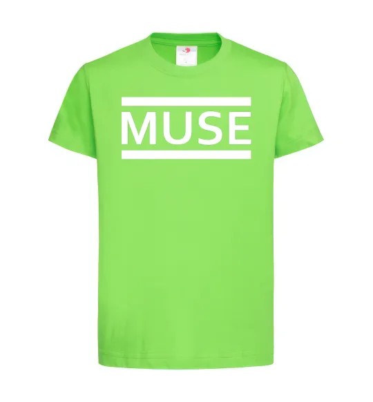 Детская футболка Muse logo white Лаймовый фото