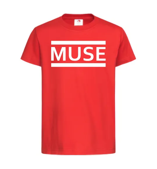 Детская футболка Muse logo white Красный фото