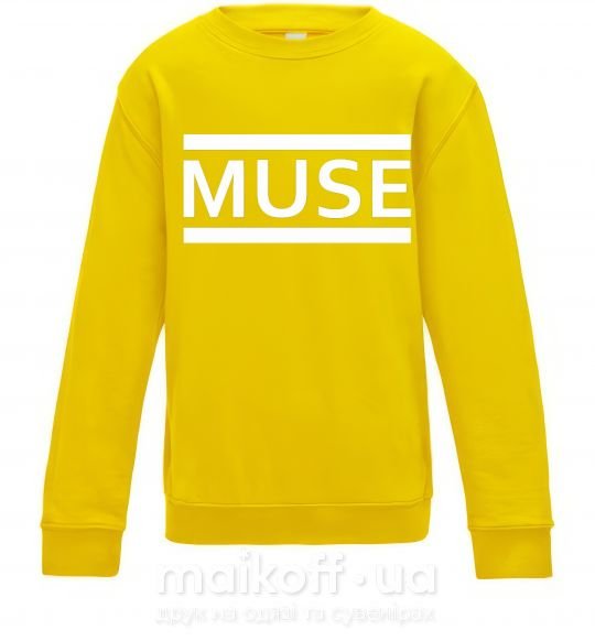 Дитячий світшот Muse logo white Сонячно жовтий фото