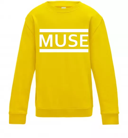 Детский Свитшот Muse logo white Солнечно желтый фото