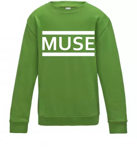 Детский Свитшот Muse logo white Лаймовый фото