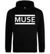 Мужская толстовка (худи) Muse logo white Черный фото