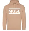 Мужская толстовка (худи) Muse logo white Песочный фото