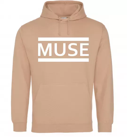 Женская толстовка (худи) Muse logo white Песочный фото