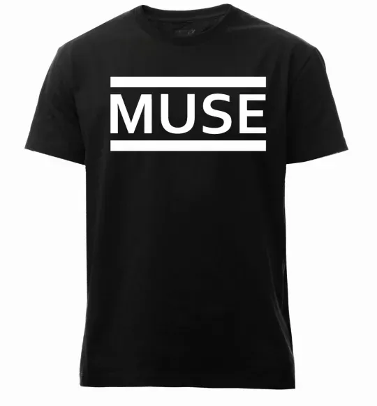 Чоловіча преміум футболка Muse logo white Чорний фото