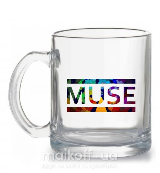 Чашка стеклянная Muse logo color Прозрачный фото