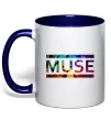 Чашка з кольоровою ручкою Muse logo color Глибокий темно-синій фото