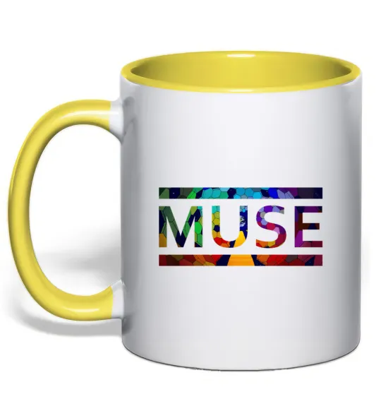 Чашка с цветной ручкой Muse logo color Лимонный фото