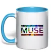 Чашка з кольоровою ручкою Muse logo color Блакитний фото