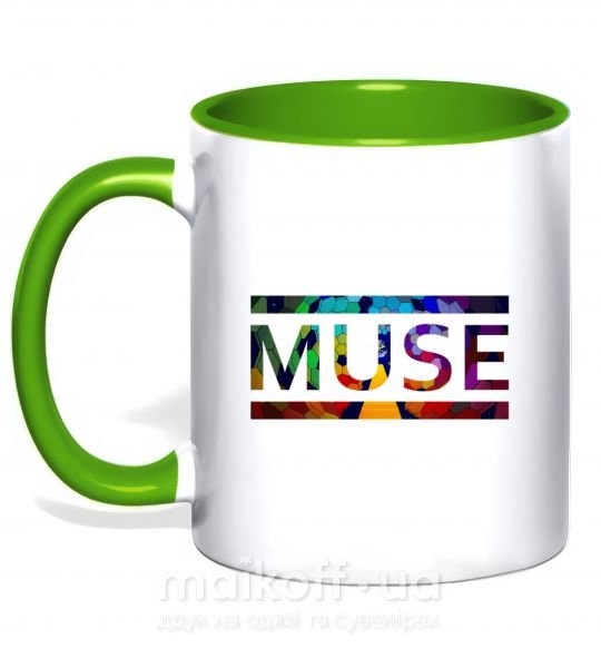 Чашка з кольоровою ручкою Muse logo color Зелений фото