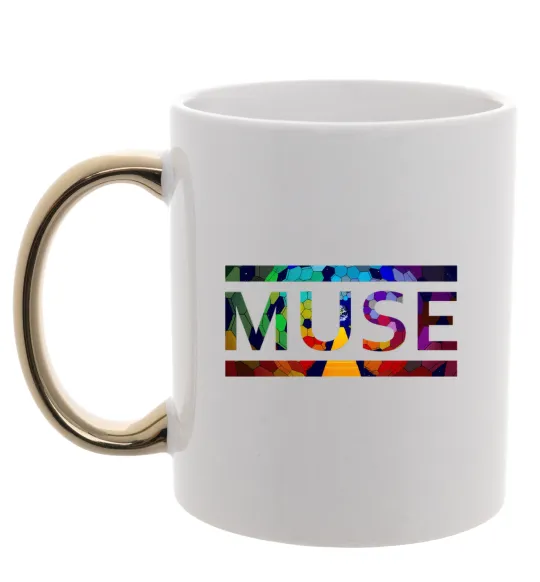 Чашка з кольоровою ручкою Muse logo color Золото фото