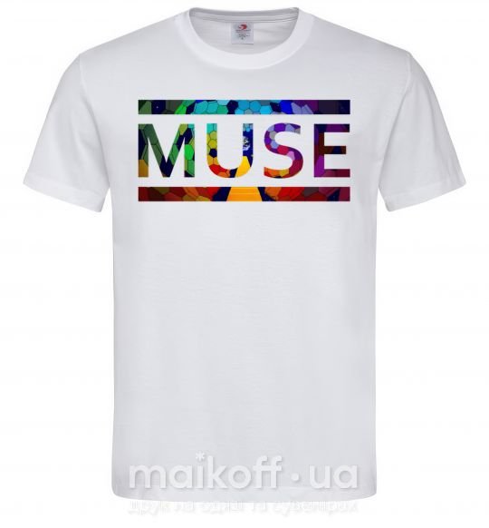 Мужская футболка Muse logo color Белый фото