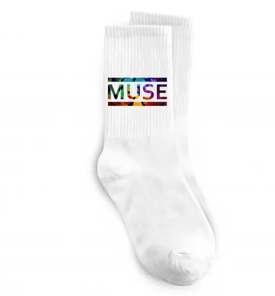 Шкарпетки Muse logo color Білий фото