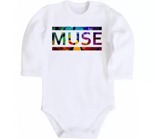 Дитячий бодік Muse logo color Білий фото