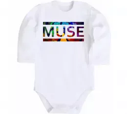 Дитячий бодік Muse logo color Білий фото