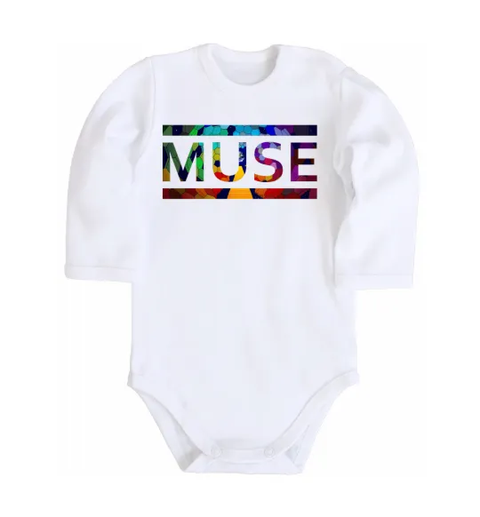 Детский боди Muse logo color Белый фото