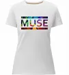 Жіноча преміум футболка Muse logo color Білий фото