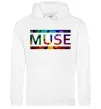 Мужская толстовка (худи) Muse logo color Белый фото