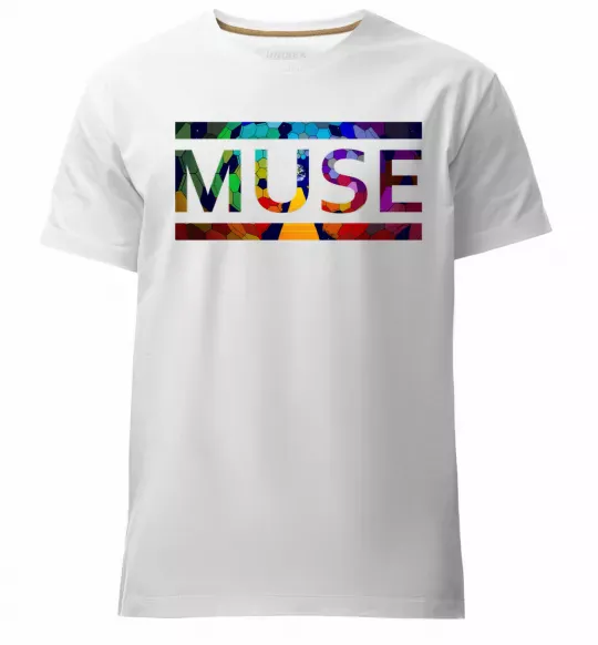 Чоловіча преміум футболка Muse logo color Білий фото