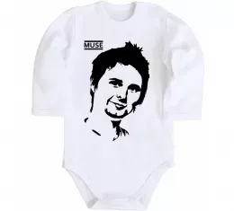 Дитячий бодік Muse Matthew Bellamy Білий фото