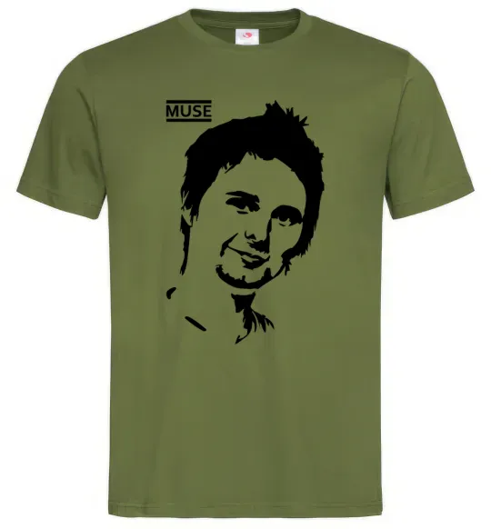 Мужская футболка Muse Matthew Bellamy Оливковый фото