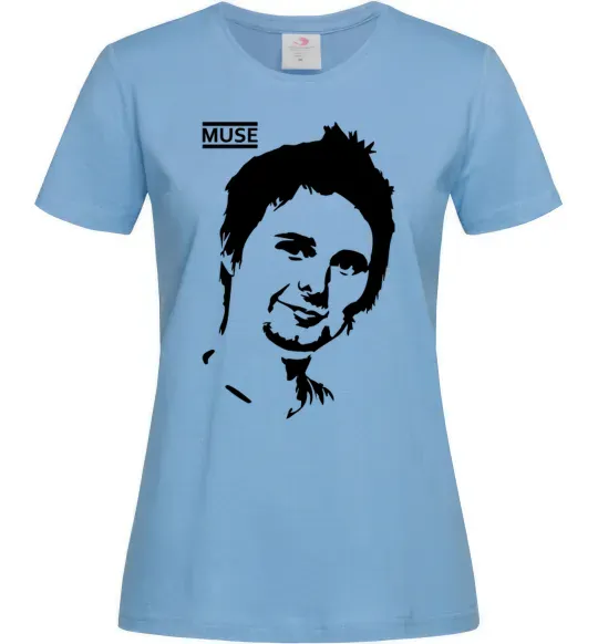 Женская футболка Muse Matthew Bellamy Голубой фото