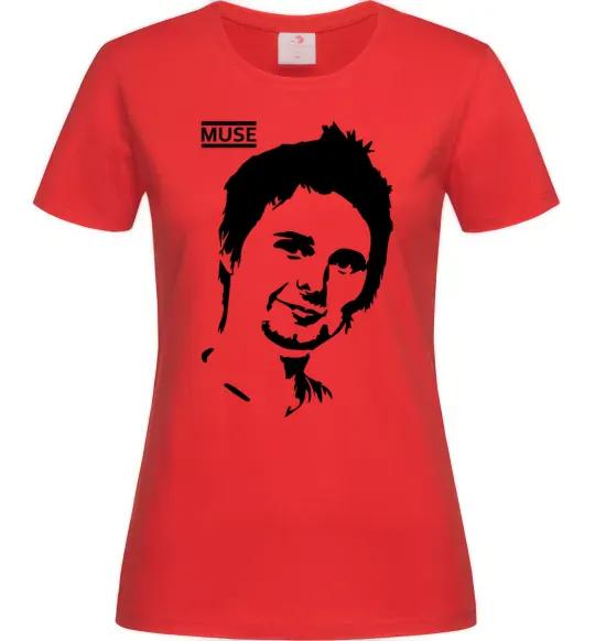 Женская футболка Muse Matthew Bellamy Красный фото