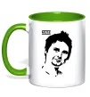 Чашка з кольоровою ручкою Muse Matthew Bellamy Лаймовий фото