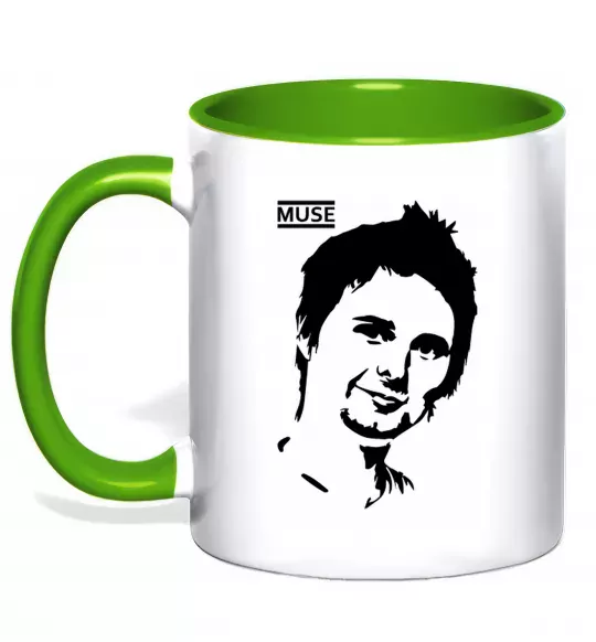 Чашка з кольоровою ручкою Muse Matthew Bellamy Зелений фото