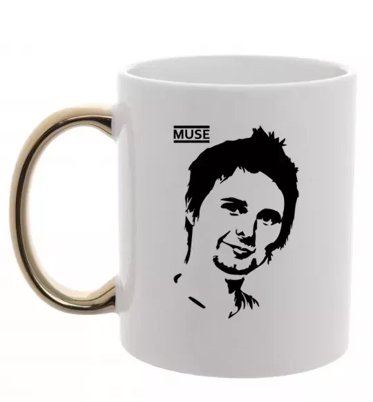 Чашка з кольоровою ручкою Muse Matthew Bellamy Золото фото