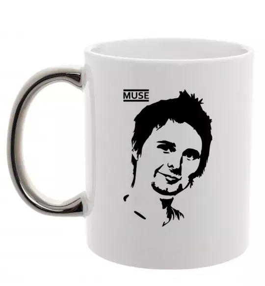 Чашка з кольоровою ручкою Muse Matthew Bellamy Срібло фото