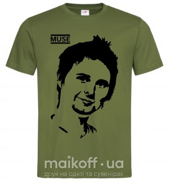 Мужская футболка Muse Matthew Bellamy Оливковый фото