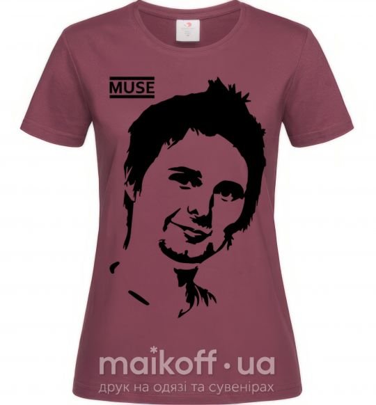 Жіноча футболка Muse Matthew Bellamy Бордовий фото