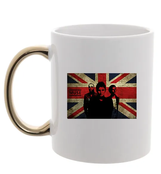 Чашка з кольоровою ручкою Muse flag Золото фото
