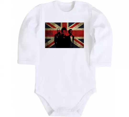 Дитячий бодік Muse flag Білий фото