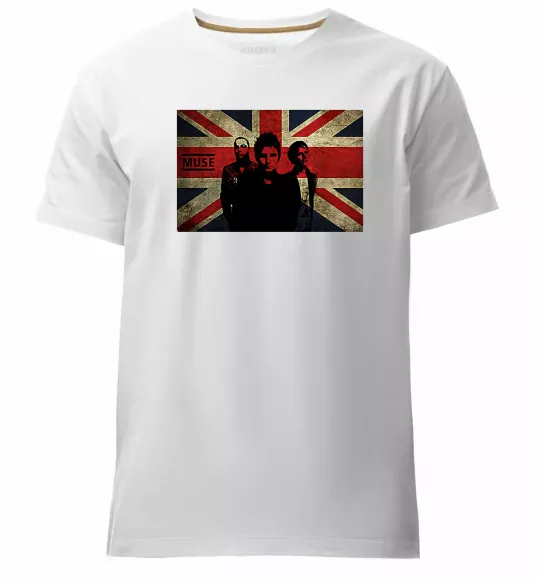 Мужская премиум футболка Muse flag Белый фото