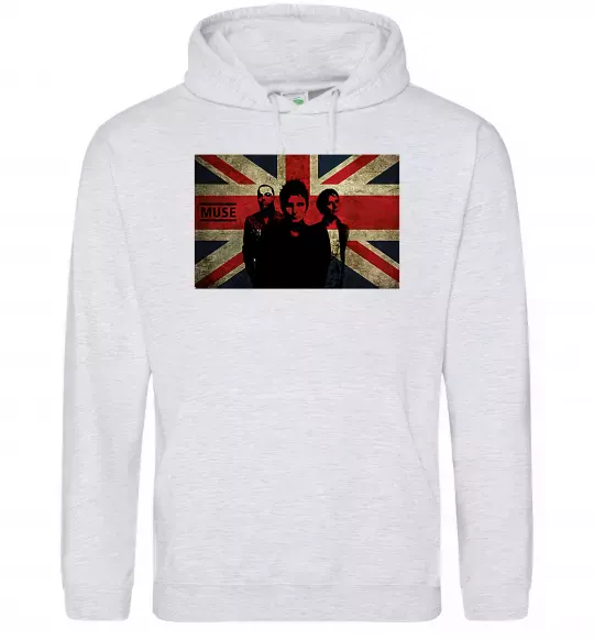 Мужская толстовка (худи) Muse flag Серый меланж фото