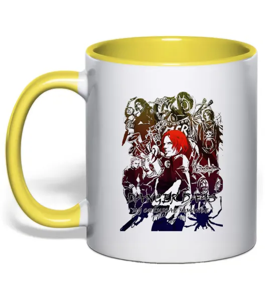 Чашка з кольоровою ручкою My chemical romance art Лимонний фото