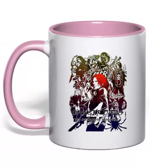 Чашка с цветной ручкой My chemical romance art Нежно розовый фото