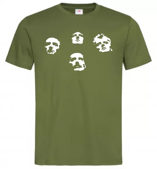 Чоловіча футболка Queen faces Оливковий фото