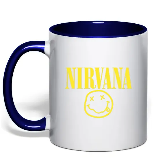 Чашка з кольоровою ручкою Nirvana logo Глибокий темно-синій фото