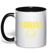 Чашка з кольоровою ручкою Nirvana logo Чорний Чашка з кольоровою ручкою Nirvana logo Чорний фото