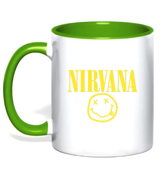 Чашка с цветной ручкой Nirvana logo Лаймовый фото