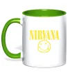 Чашка з кольоровою ручкою Nirvana logo Зелений Чашка з кольоровою ручкою Nirvana logo Зелений фото