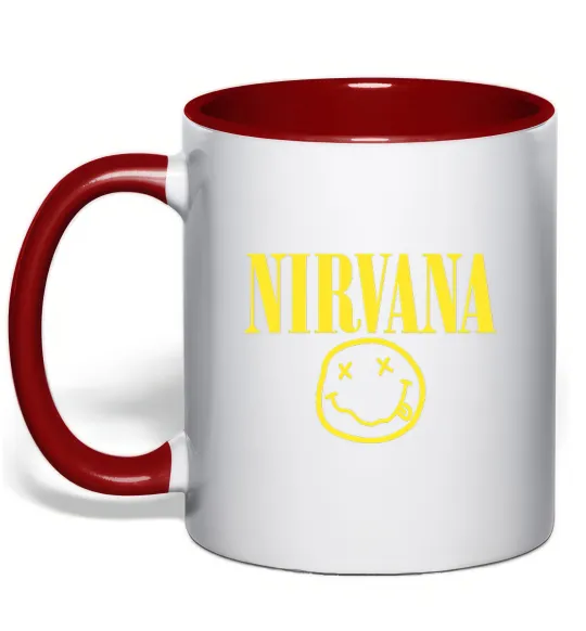 Чашка з кольоровою ручкою Nirvana logo Червоний фото