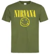 Мужская футболка Nirvana logo Оливковый фото