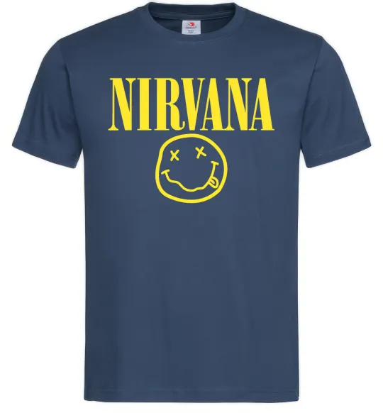 Мужская футболка Nirvana logo Темно-синий фото