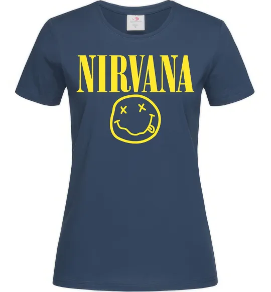 Женская футболка Nirvana logo Темно-синий фото