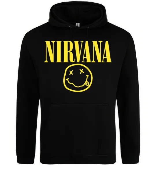 Мужская толстовка (худи) Nirvana logo Черный фото